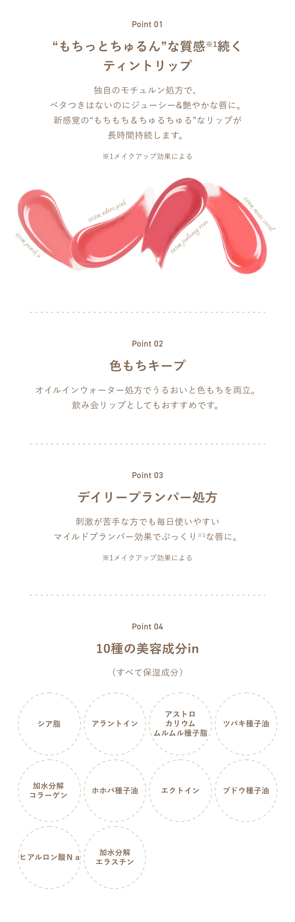 GENTY モチュルンリップティント&モチュルンリップグロス 8本全色セット Beauty Farm